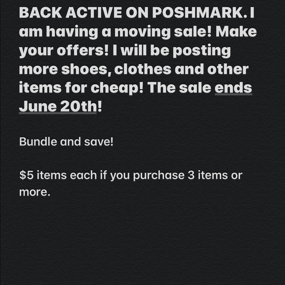 HUGE MOVING SALE! $5 EVERYTHING